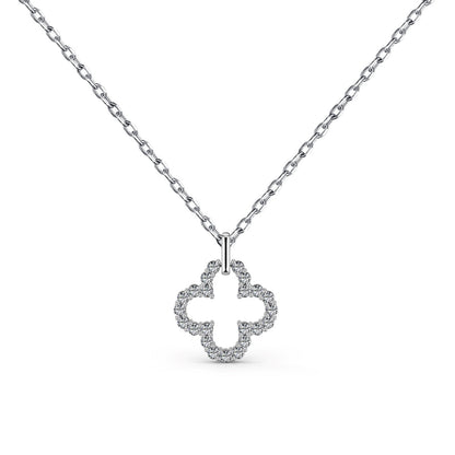 [Rose Jewellery]Four-Leaf Clover Hollow Design Exquisite Necklace