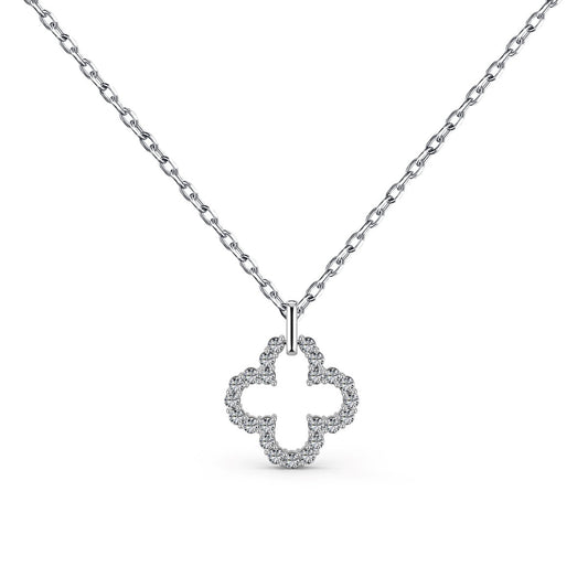 [Rose Jewellery]Four-Leaf Clover Hollow Design Exquisite Necklace