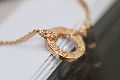 [Rose Jewellery]LOVE NECKLACE ADJUSTABLE ROSE GOLD 2 DIAMOND