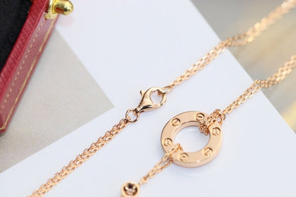 [Rose Jewellery]LOVE NECKLACE ADJUSTABLE ROSE GOLD 2 DIAMOND