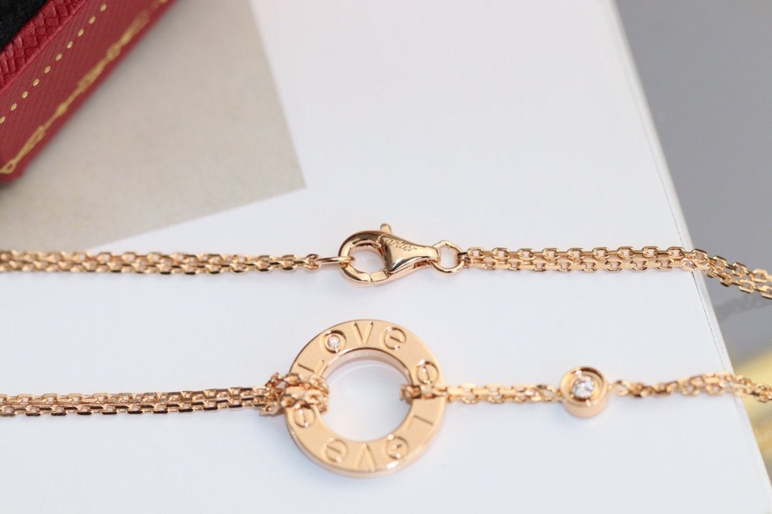 [Rose Jewellery]LOVE NECKLACE ADJUSTABLE ROSE GOLD 2 DIAMOND