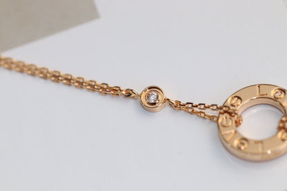 [Rose Jewellery]LOVE NECKLACE ADJUSTABLE ROSE GOLD 2 DIAMOND