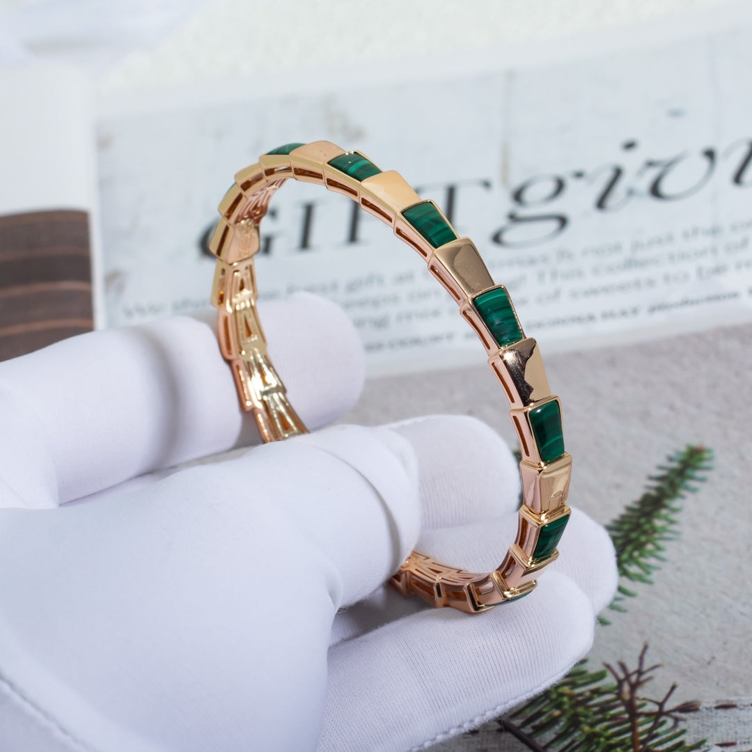 [Rose Jewellery]SERPENTI BRACELET PINK GOLD MALACHITE