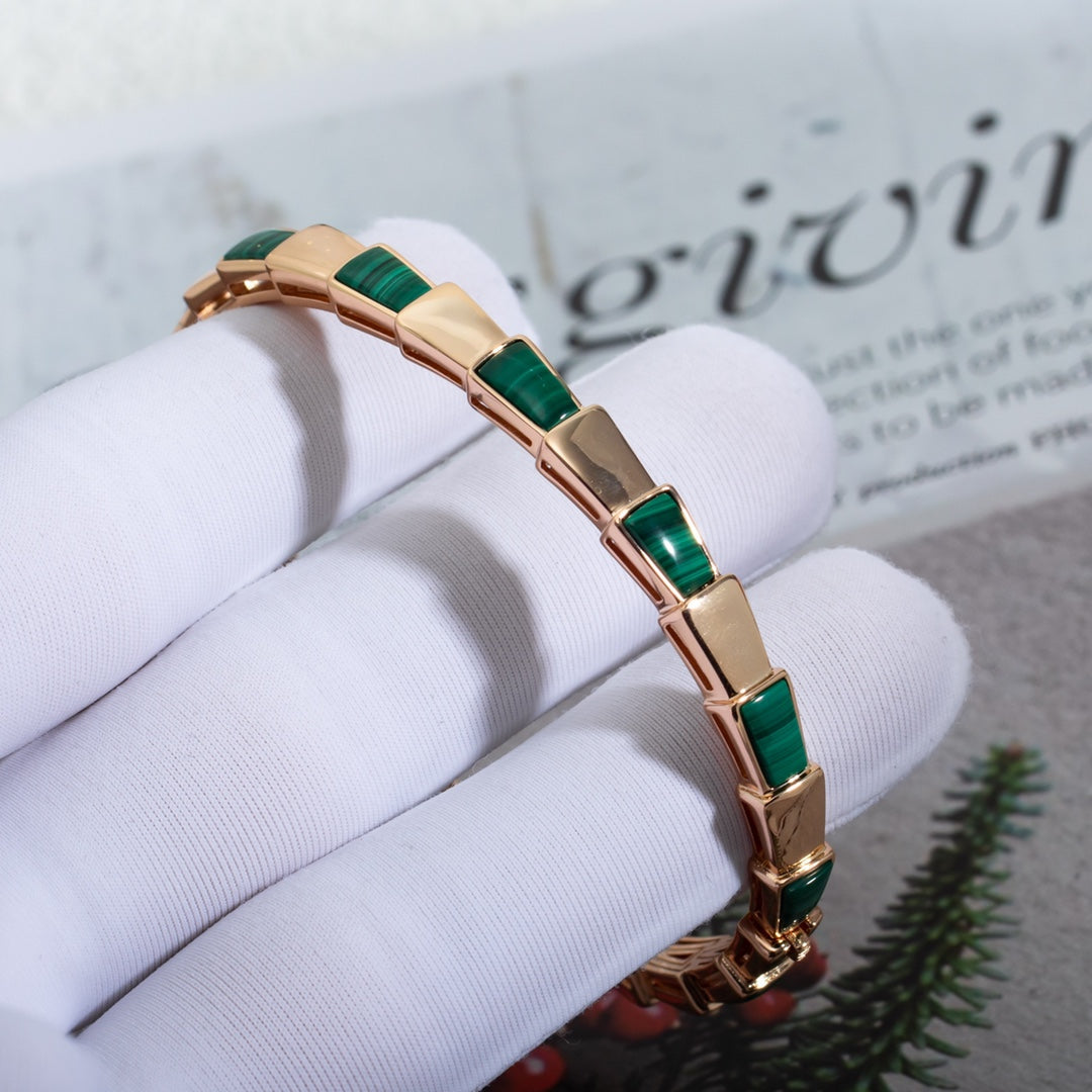 [Rose Jewellery]SERPENTI BRACELET PINK GOLD MALACHITE