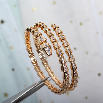 [Rose Jewellery]SERPENTI BRACELET PINK GOLD DIAMOND DOUBLE ROW