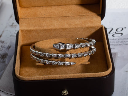 [Rose Jewellery]SERPENTI BRACELET SILVER DIAMOND DOUBLE ROW