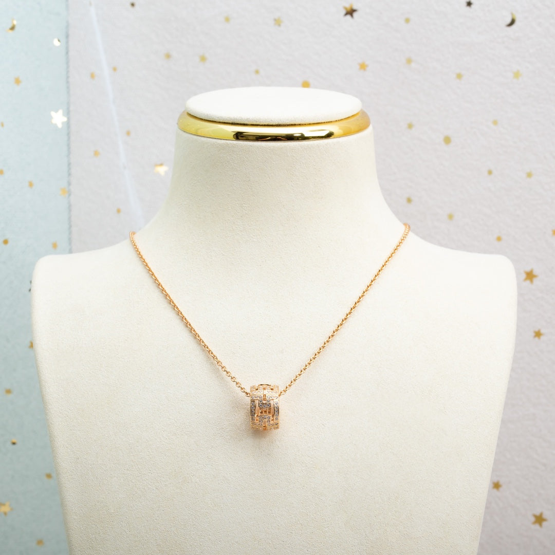 [Rose Jewellery]PARENTESI NECKLACE PINK GOLD DIAMOND