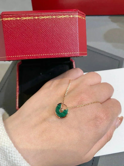 [Rose Jewellery]AMULETTE ROSE GOLD MALACHITE NECKLACE