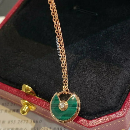 [Rose Jewellery]AMULETTE ROSE GOLD MALACHITE NECKLACE