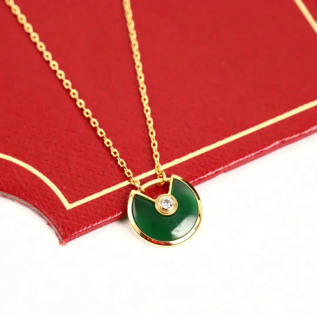 [Rose Jewellery]AMULETTE GOLD MALACHITE NECKLACE