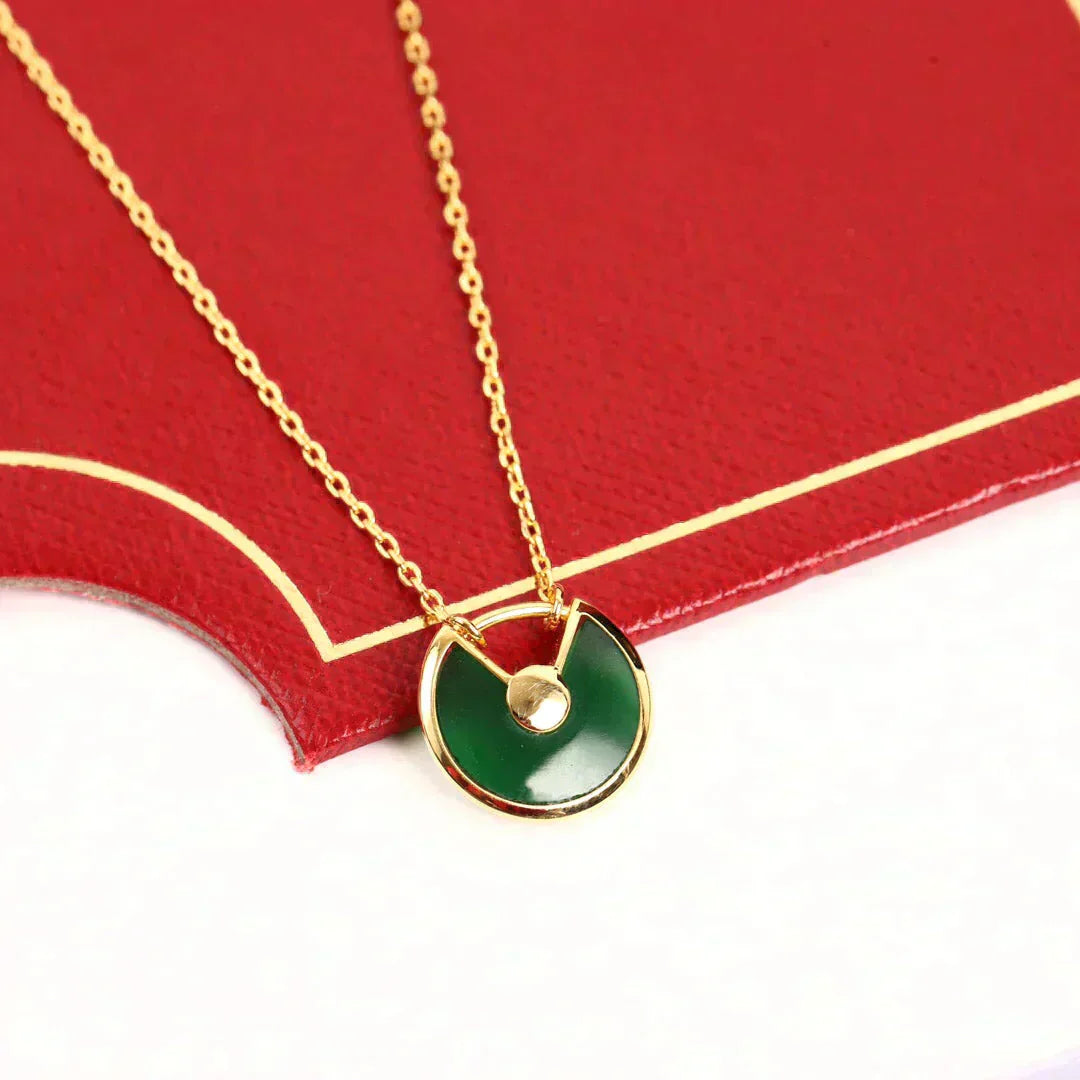 [Rose Jewellery]AMULETTE GOLD MALACHITE NECKLACE