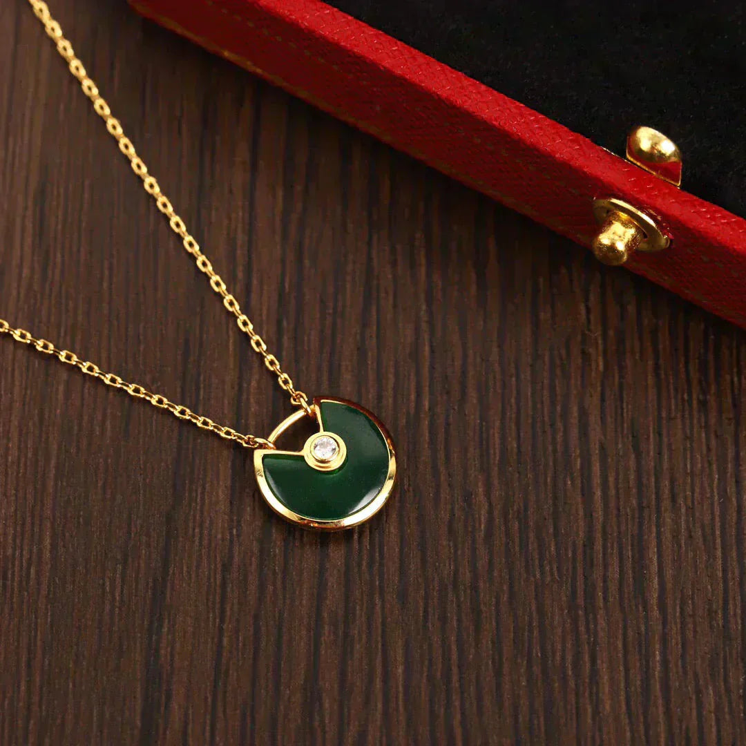 [Rose Jewellery]AMULETTE GOLD MALACHITE NECKLACE