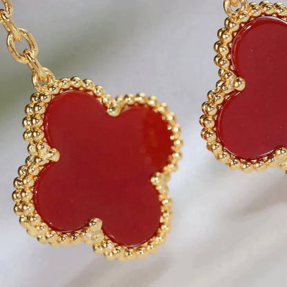 [Rose Jewellery]CLOVER  2 MOTIF  TIGER EYE CARNELIAN EARRINGS