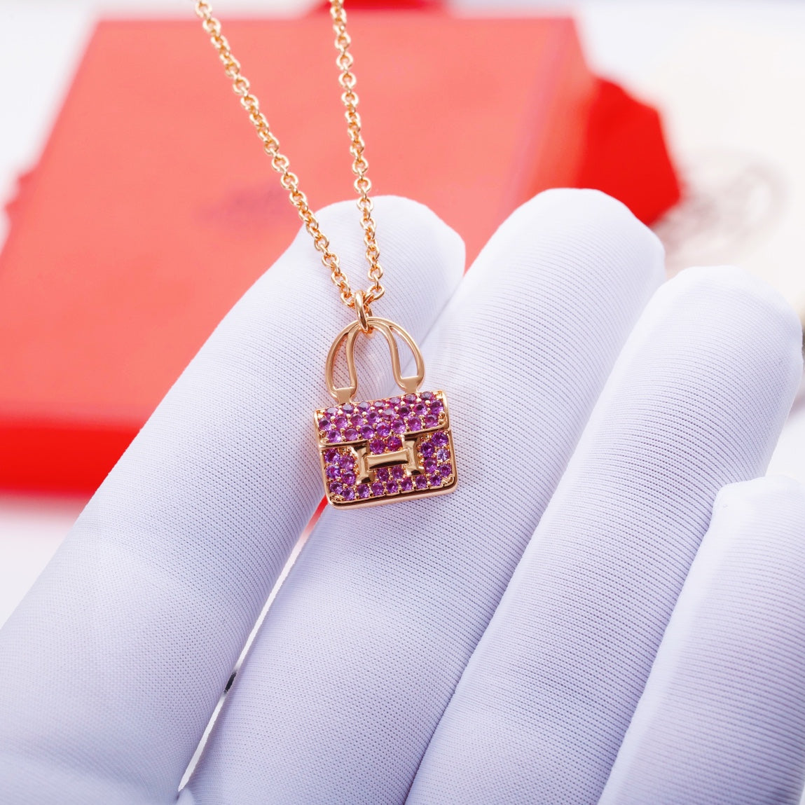 [Rose Jewellery]CONSTANCE PEDANT PURPLE DIAMOND NECKLACE