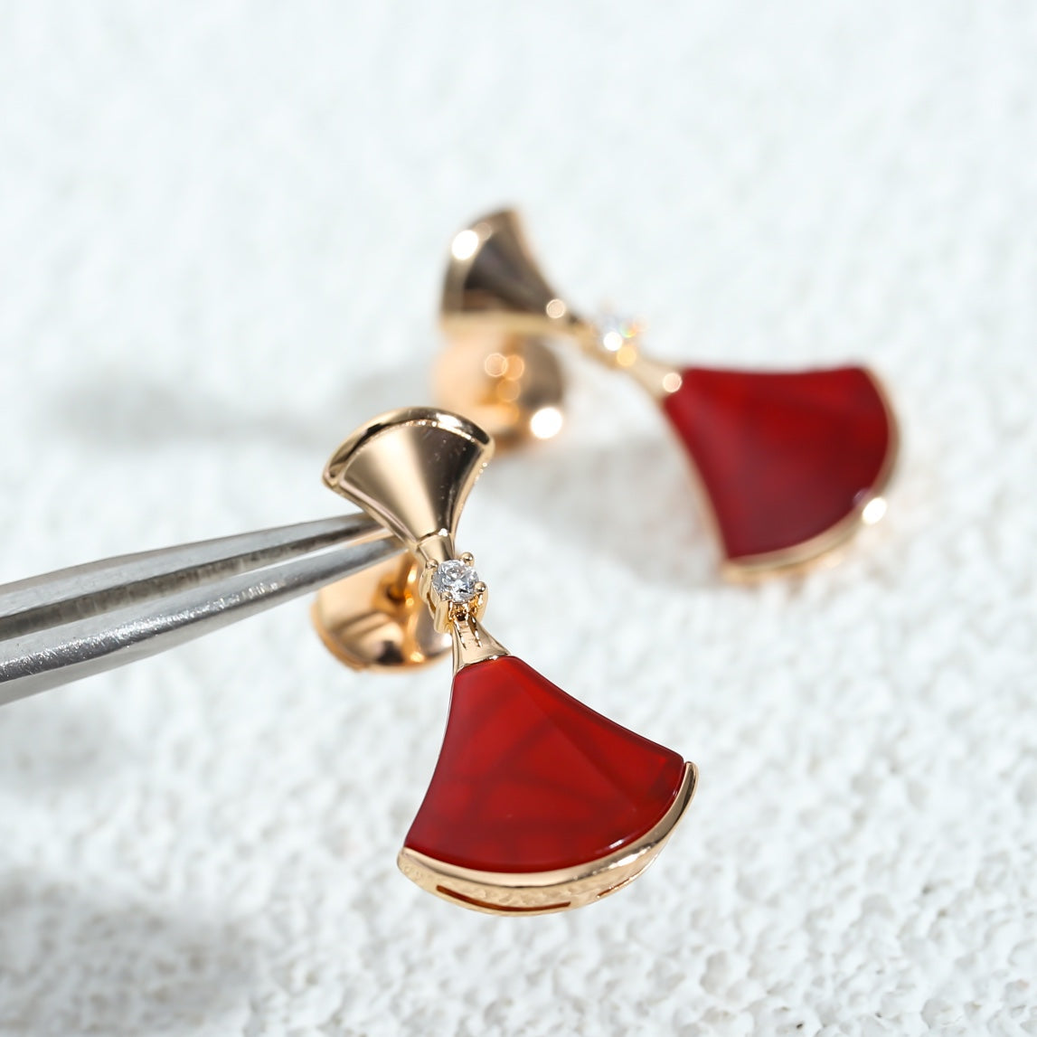 [Rose Jewellery]DREAM Carnelian PINK GOLD EARRINGS