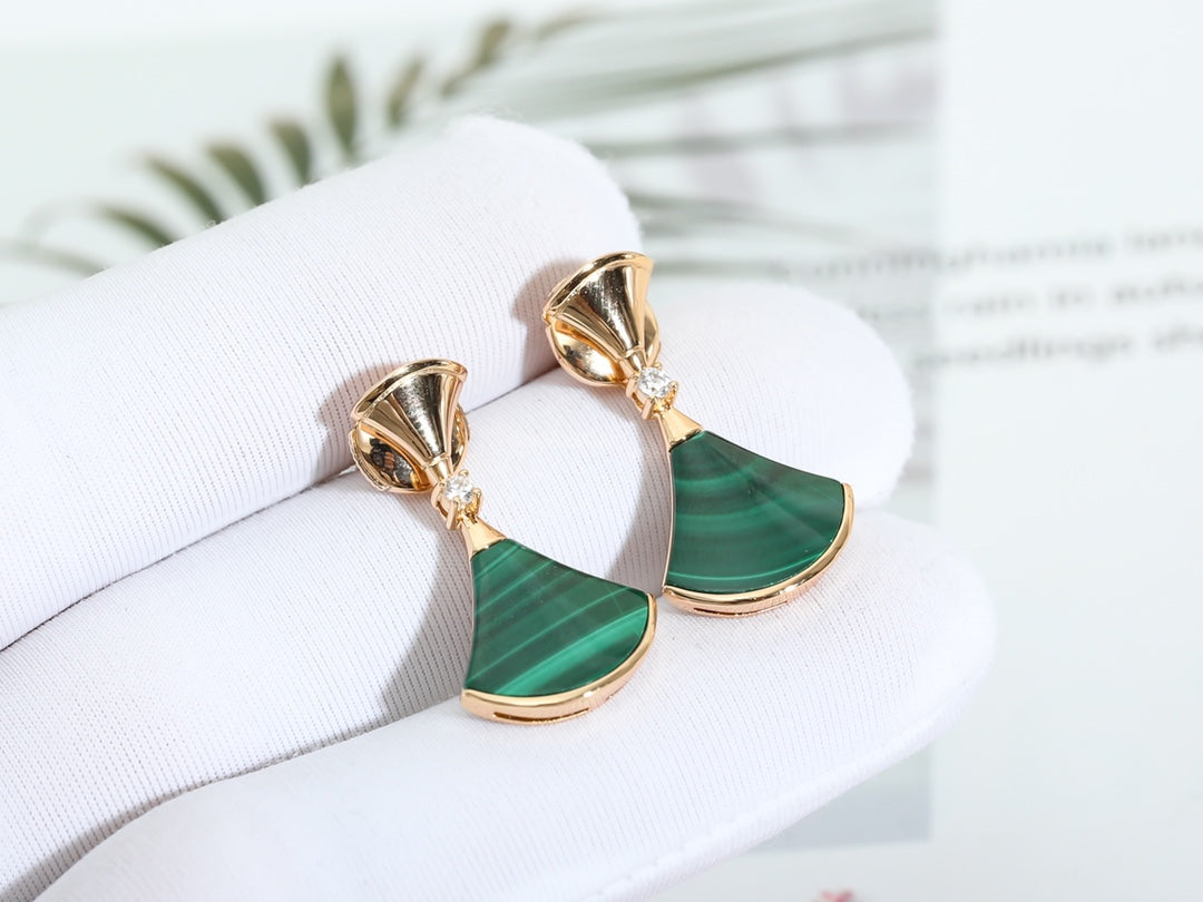 [Rose Jewellery]DREAM MALACHITE PINK GOLD EARRINGS