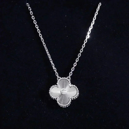 [Rose Jewellery]CLOVER  15MM DIAMOND LASER NECKLACE SILVER