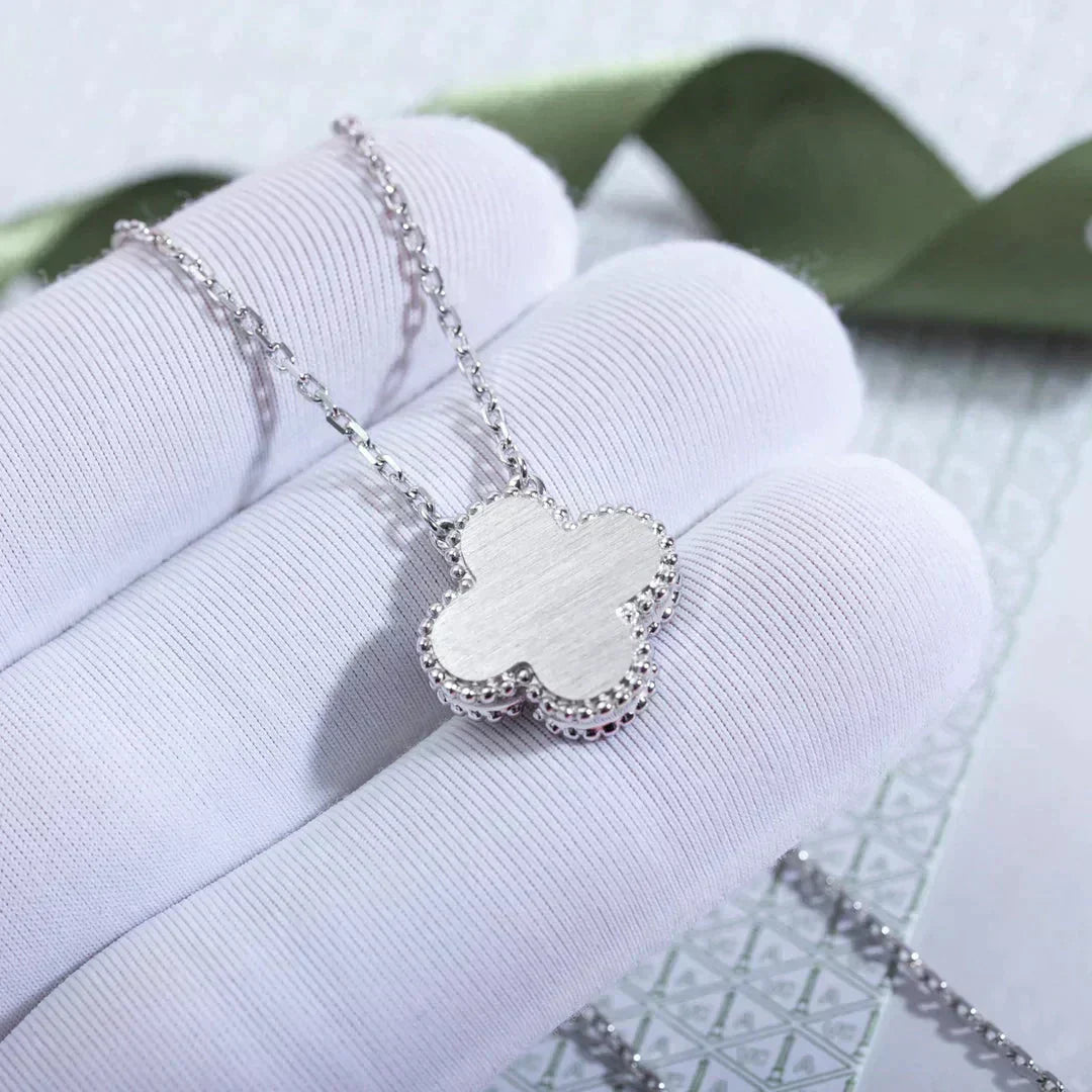 [Rose Jewellery]CLOVER  15MM DIAMOND LASER NECKLACE SILVER