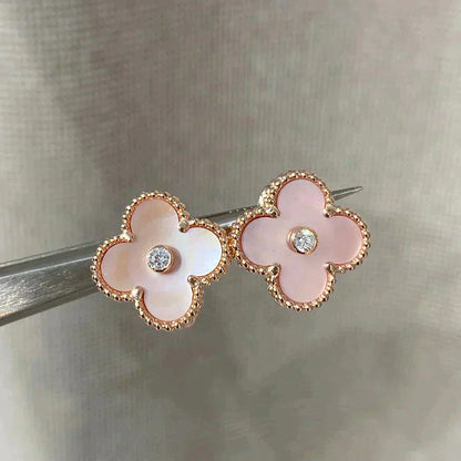 [Rose Jewellery]CLOVER MEDIUM 1 MOTIFS  PINK MOP DIAMOND EARRINGS