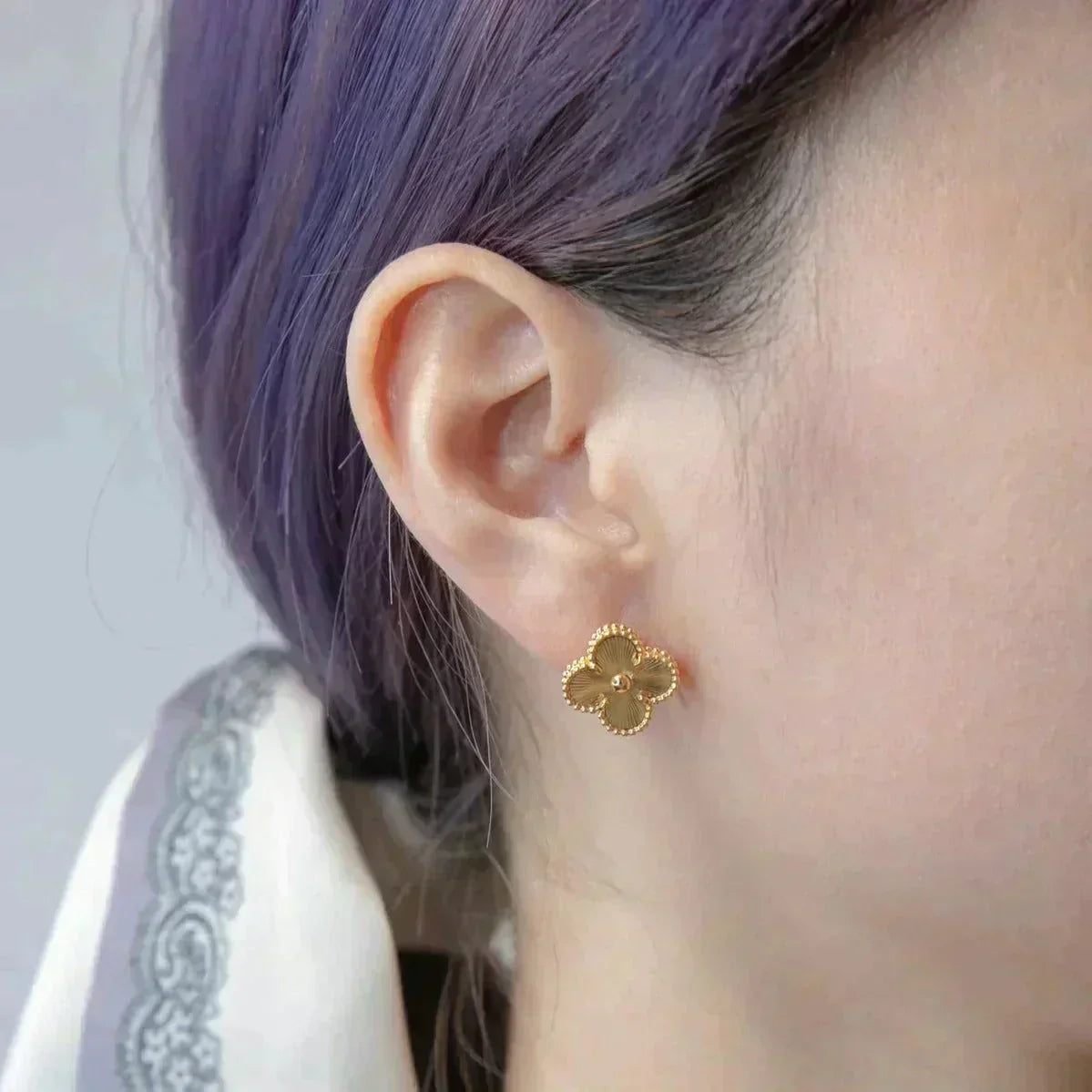 [Rose Jewellery]CLOVER MEDIUM 1 MOTIFS LASER EARRINGS