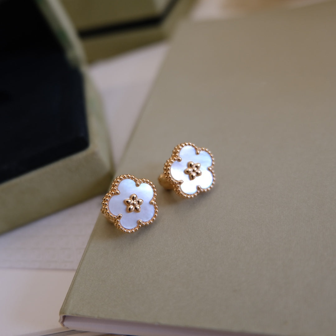 [Rose Jewellery]LUCKY PINK GOLD WHITE MOP EARRINGS