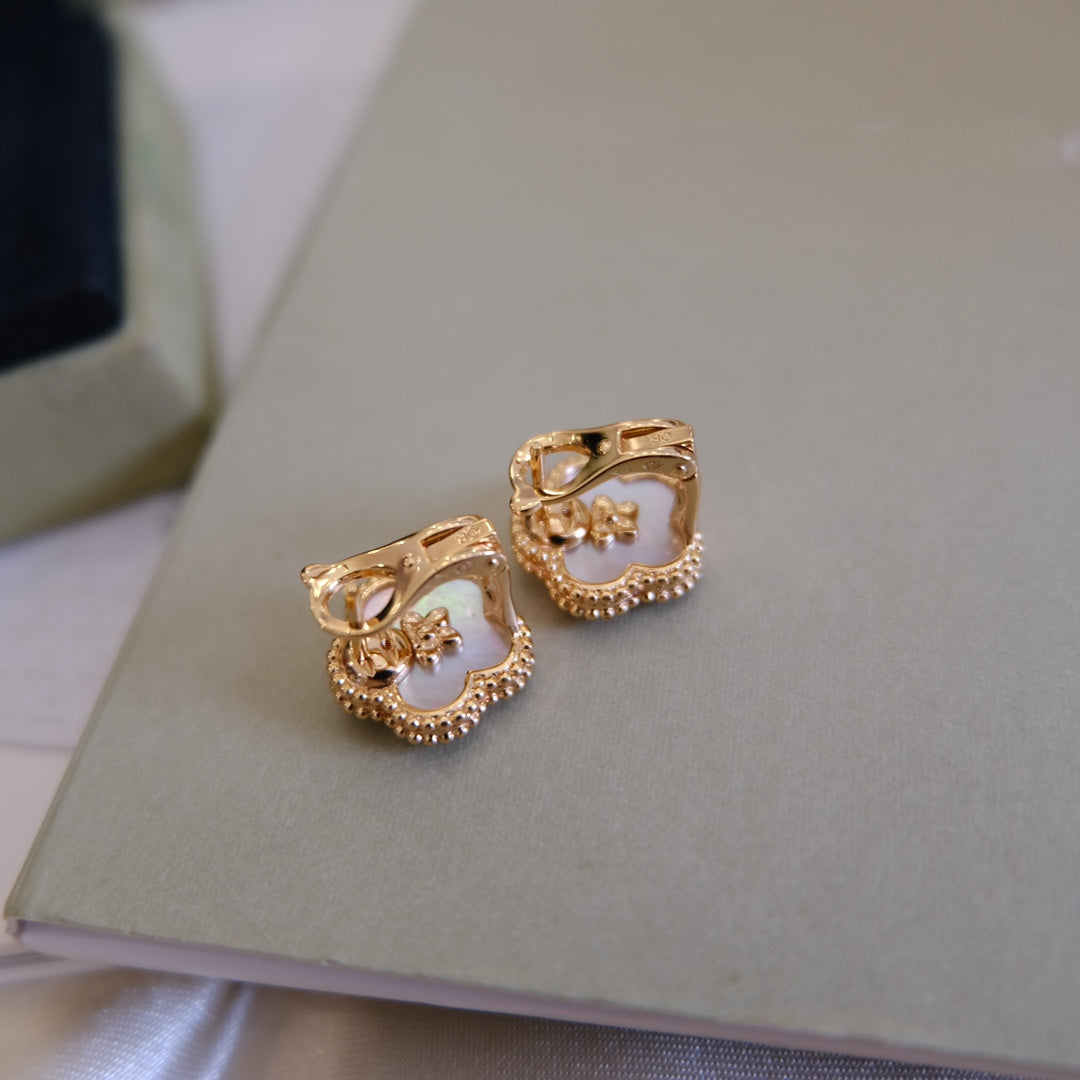 [Rose Jewellery]LUCKY PINK GOLD WHITE MOP EARRINGS