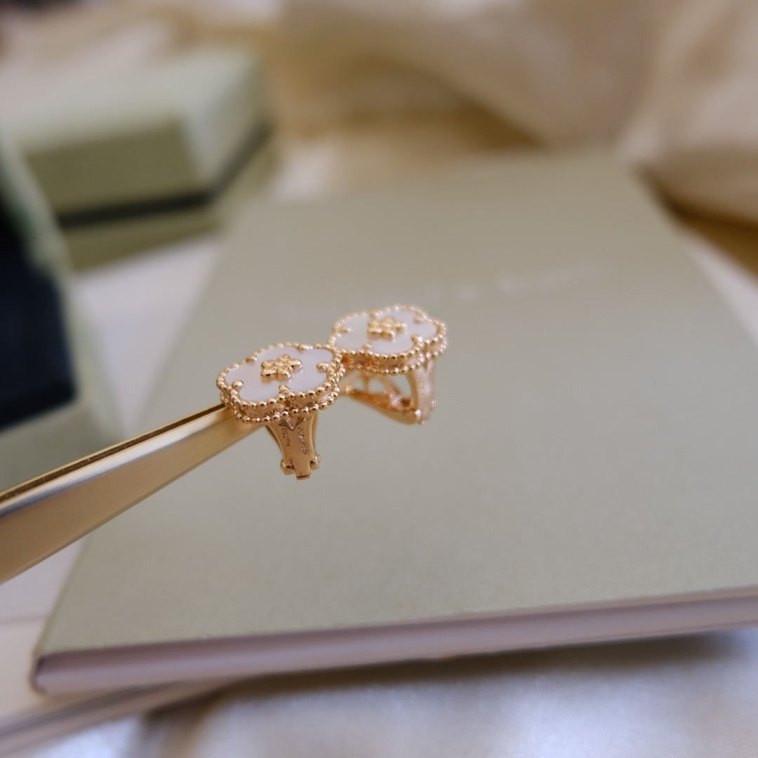 [Rose Jewellery]LUCKY PINK GOLD WHITE MOP EARRINGS