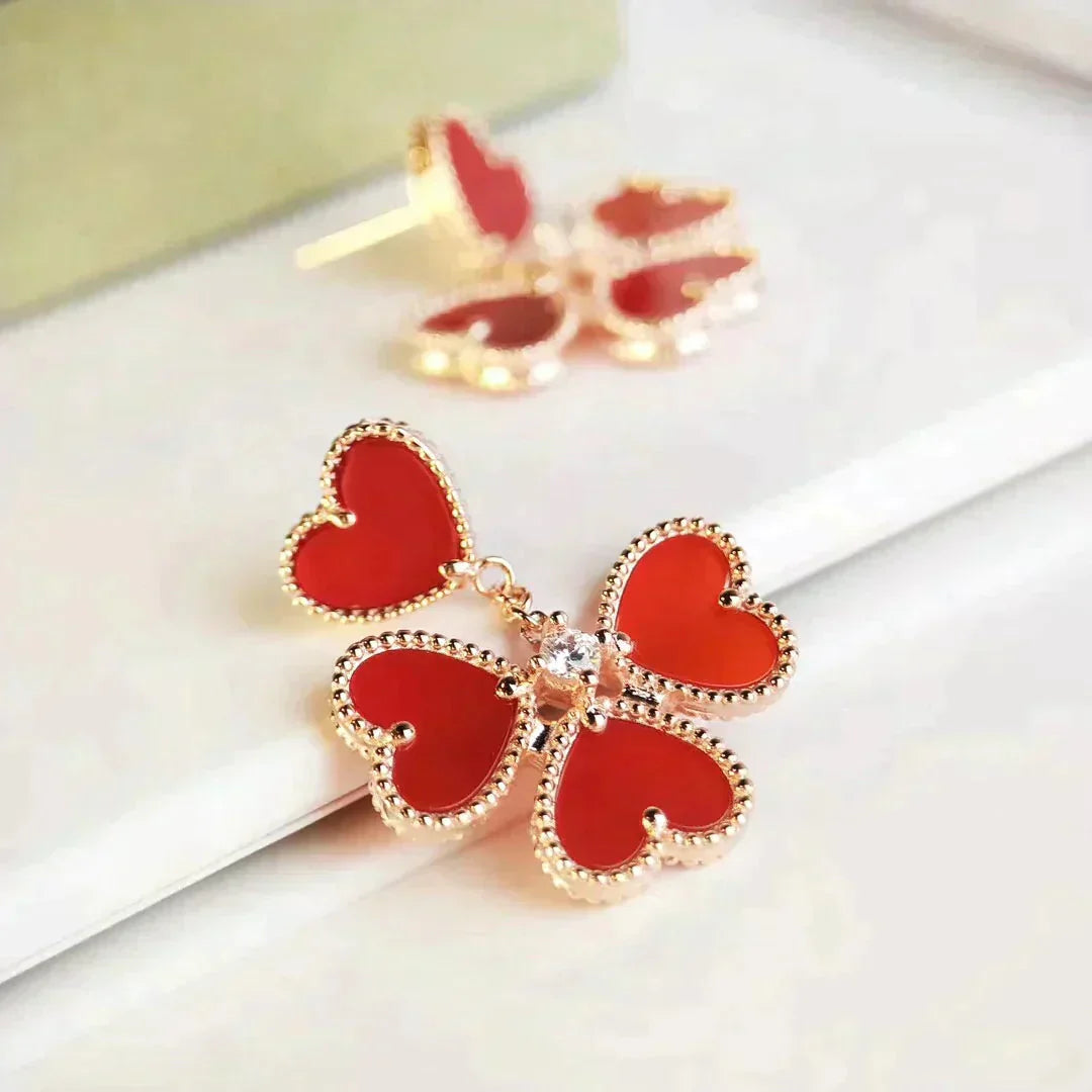 [Rose Jewellery]SWEET CLOVER CARNELIAN EARRINGS