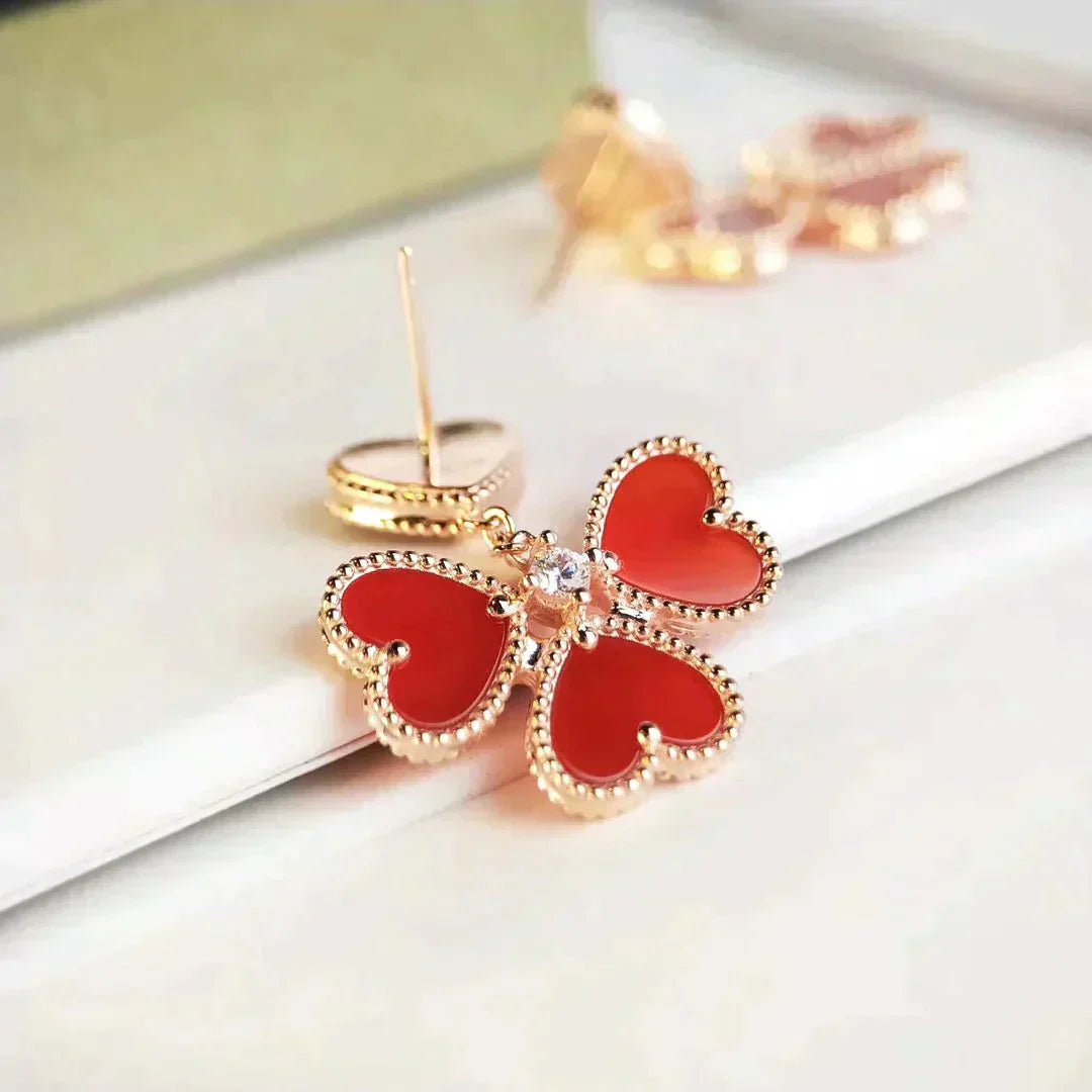 [Rose Jewellery]SWEET CLOVER CARNELIAN EARRINGS