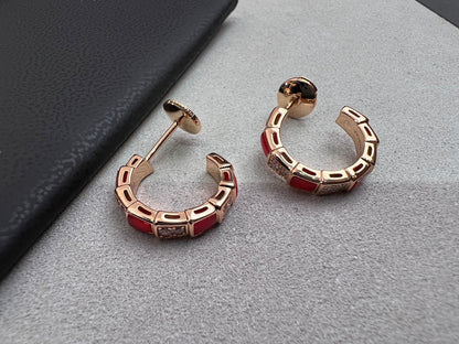 [Rose Jewellery]SERPENTI CARNELIAN PINK GOLD EARRINGS