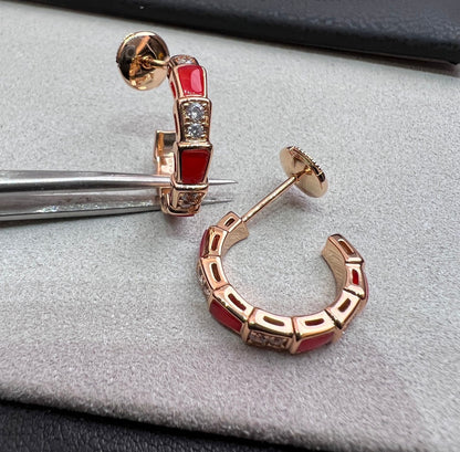 [Rose Jewellery]SERPENTI CARNELIAN PINK GOLD EARRINGS