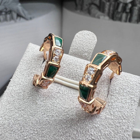 [Rose Jewellery]SERPENTI MALACHITE PINK GOLD EARRINGS