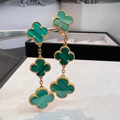 [Rose Jewellery]CLOVER MALACHITE 3 MOTIFS GOLD