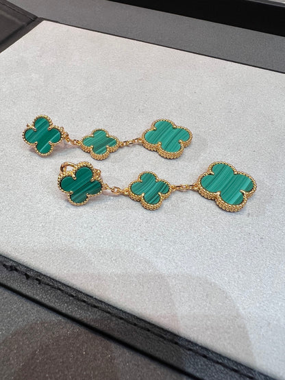 [Rose Jewellery]CLOVER MALACHITE 3 MOTIFS GOLD