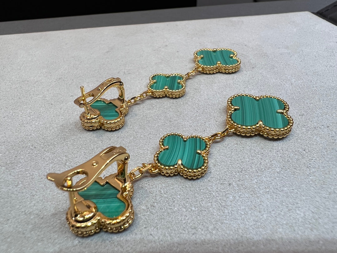 [Rose Jewellery]CLOVER MALACHITE 3 MOTIFS GOLD