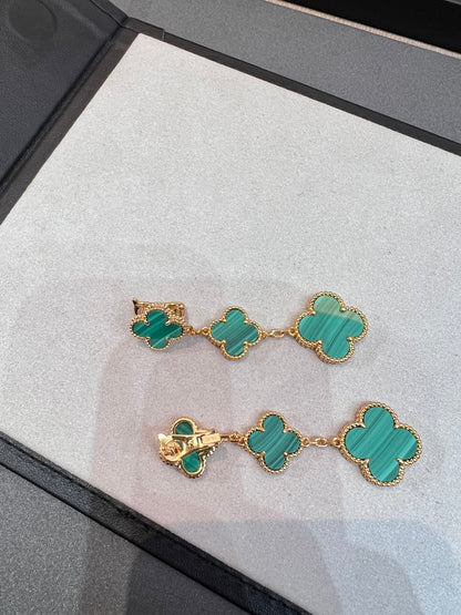 [Rose Jewellery]CLOVER MALACHITE 3 MOTIFS GOLD