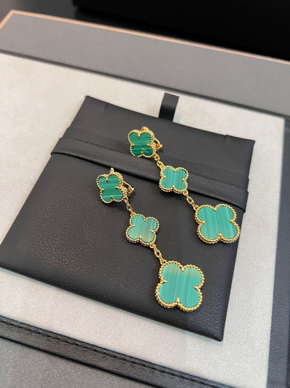 [Rose Jewellery]CLOVER MALACHITE 3 MOTIFS GOLD