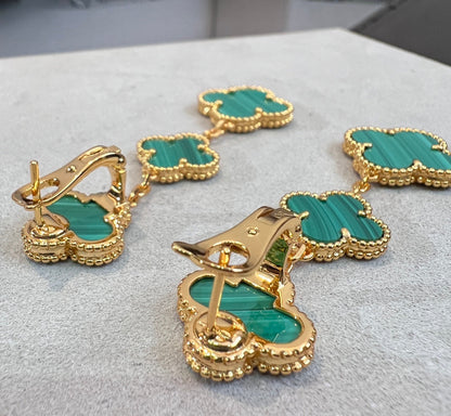 [Rose Jewellery]CLOVER MALACHITE 3 MOTIFS GOLD