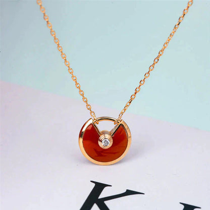 [Rose Jewellery]AMULETTE GOLD CARNELIAN ONYX NECKLACE