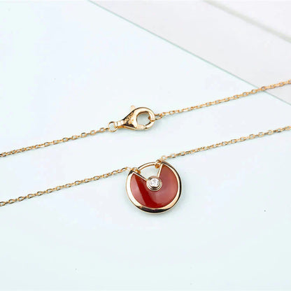 [Rose Jewellery]AMULETTE GOLD CARNELIAN ONYX NECKLACE