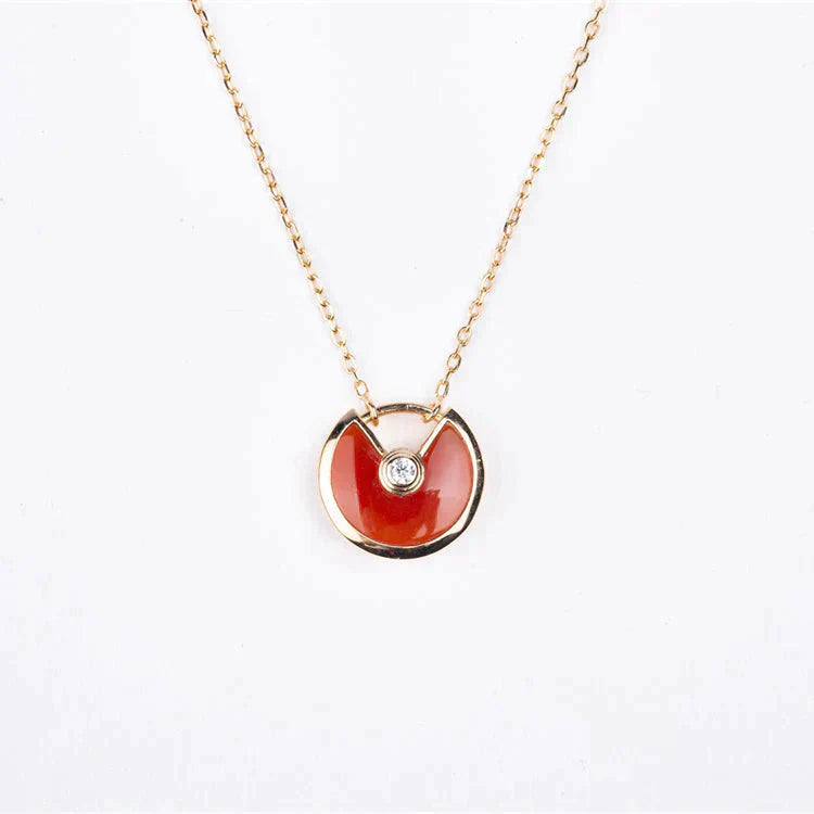 [Rose Jewellery]AMULETTE GOLD CARNELIAN ONYX NECKLACE