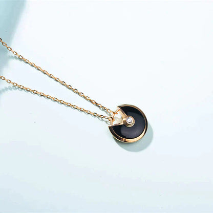 [Rose Jewellery]AMULETTE GOLD CARNELIAN ONYX NECKLACE