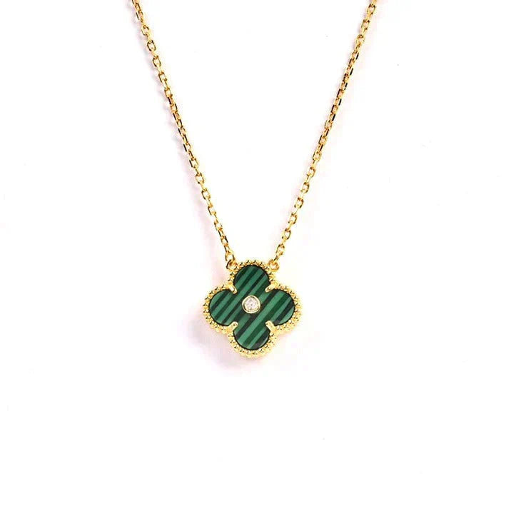 [Rose Jewellery]CLOVER 15MM DIAMOND TURQUOISE NECKLACE