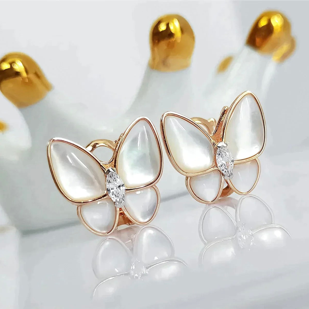 [Rose Jewellery]BUTTERFLY MOP DIAMOND EARRINGS