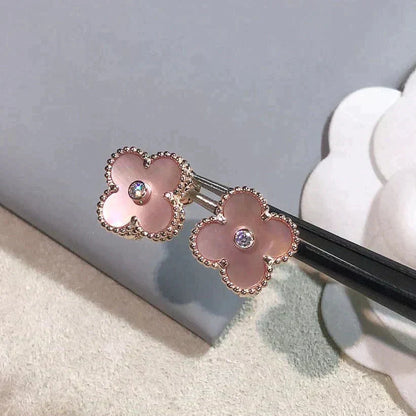 [Rose Jewellery]CLOVER MEDIUM 1 MOTIFS  PINK MOP DIAMOND EARRINGS