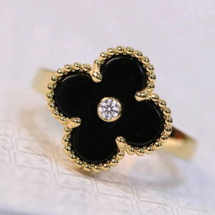 [Rose Jewellery]CLOVER ONYX RING GOLD DIAMOND