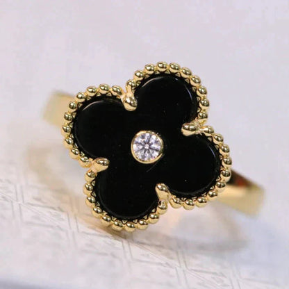 [Rose Jewellery]CLOVER ONYX RING GOLD DIAMOND