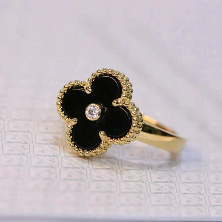 [Rose Jewellery]CLOVER ONYX RING GOLD DIAMOND