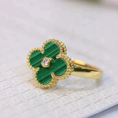 [Rose Jewellery]CLOVER MALACHITE RING GOLD DIAMOND