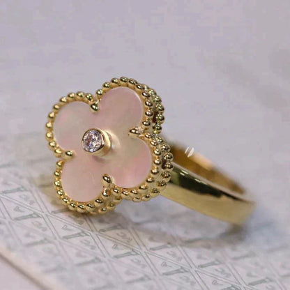 [Rose Jewellery]CLOVER PINK MOP RING GOLD DIAMOND